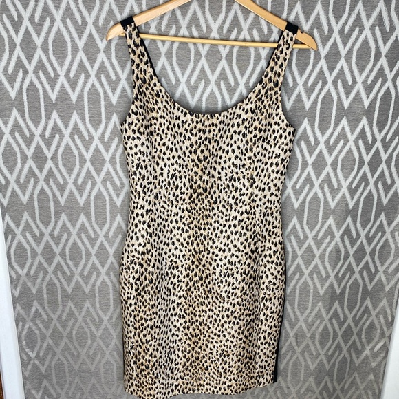 Diane Von Furstenburg Sleeveless Dress Leopard Print & Black Size: 12 Lined - Picture 1 of 6